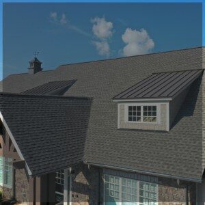 Image of a home's roof with a gray overlay.